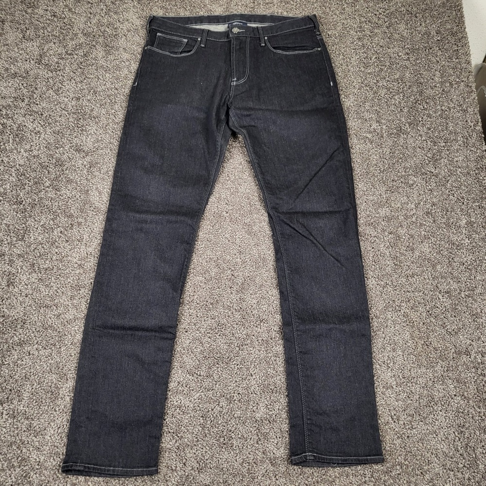 Armani Jeans Slim Fit Mens 32x32 Dark Blue Gray Excellent Contrast Stitch Luxury